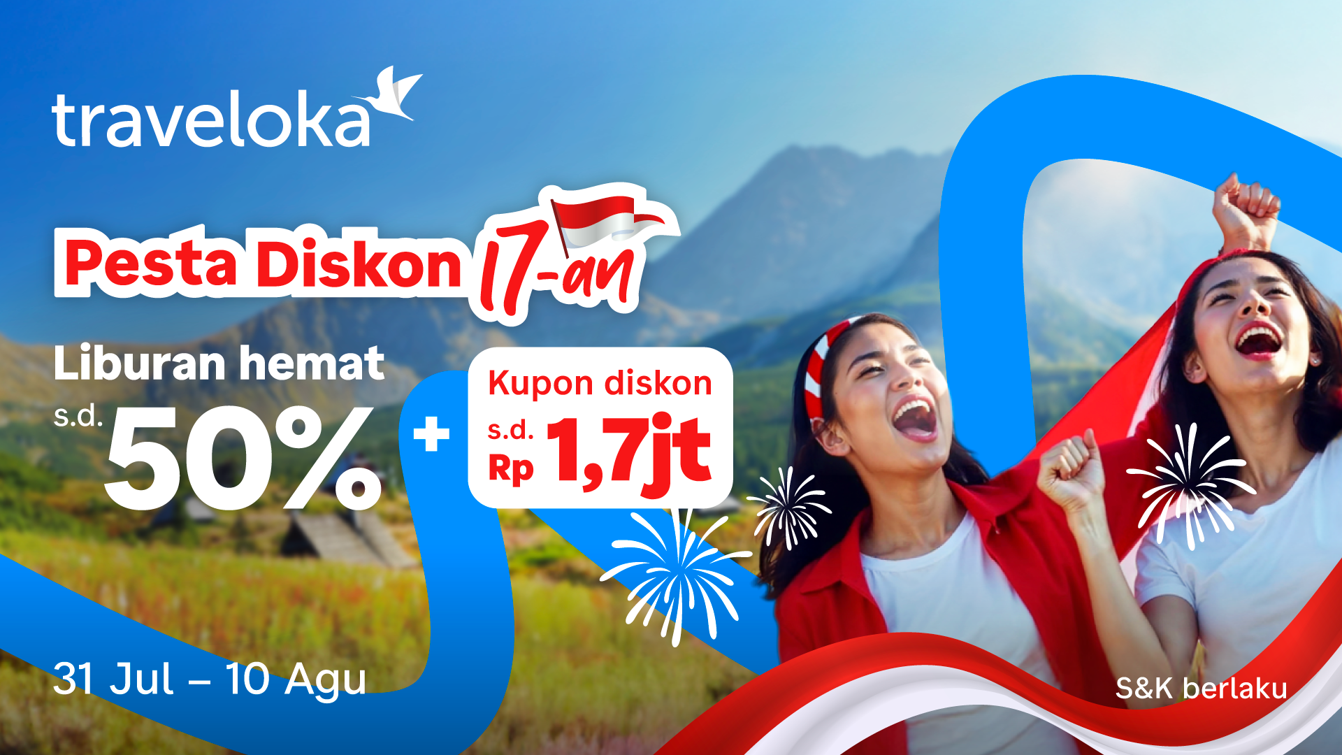 Pesta Diskon 17-an Traveloka Dimulai