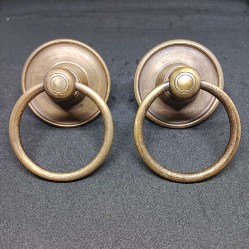 Handle Pintu Kuningan, Tarikan Pintu Gebyok Antik Diameter 7,5cm