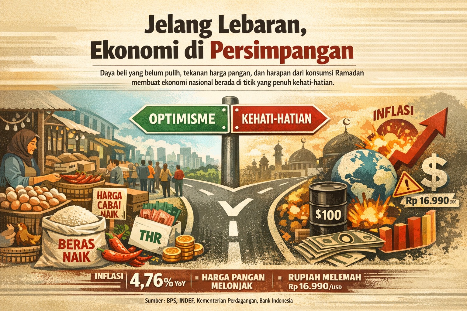 Editorial : Jelang Lebaran, Ekonomi di Persimpangan