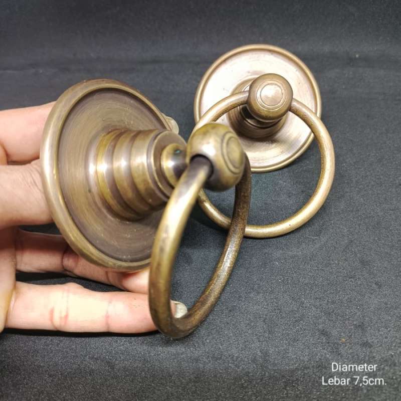 Galeri Handle Pintu Kuningan, Tarikan Pintu Gebyok Antik Diameter 7,5cm